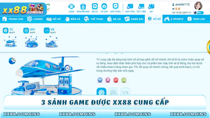 3 sảnh game được XX88 cung cấp