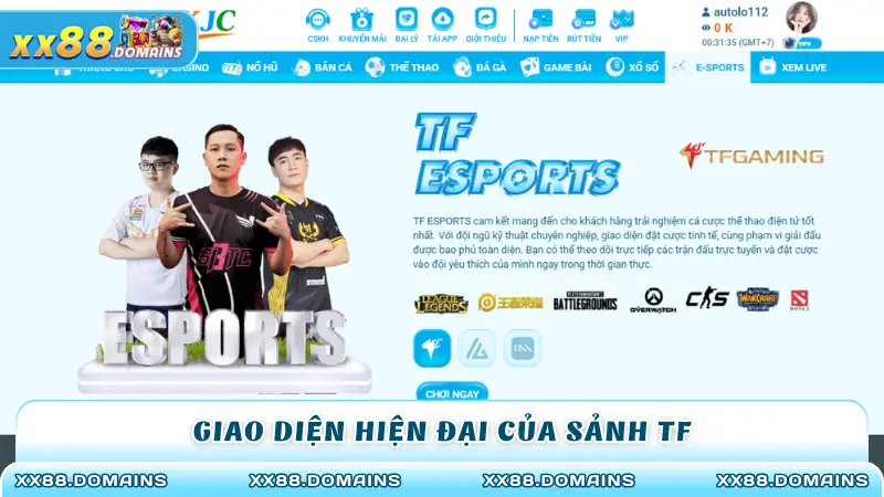 Giao diện hiện đại của sảnh TF