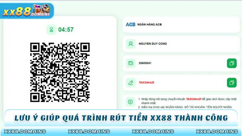 Lưu ý giúp quá trình rút tiền XX88 thành công